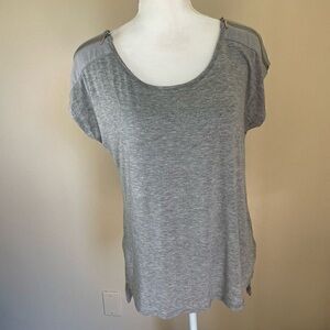 Elegant Gray Women's Short Sleeve Top